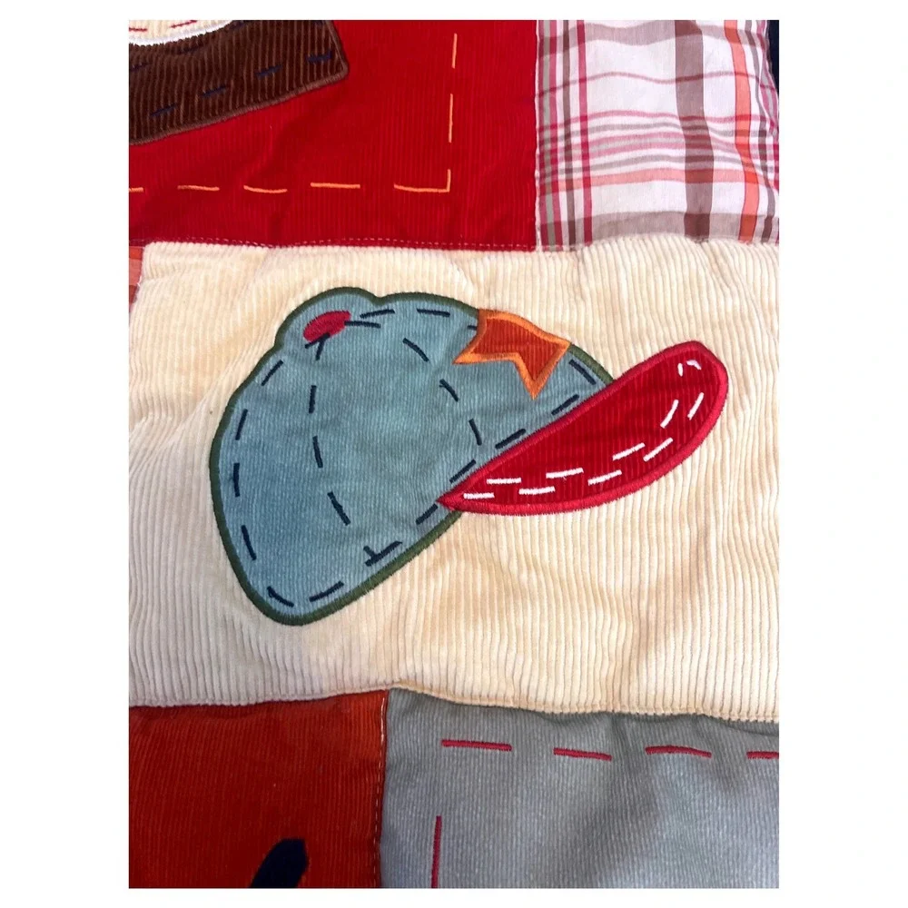 Kids Sports Patchwork Quilt Corduroy Plaid ‎ Blanket, Baseball, Football ,Soccer